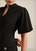 Puff Sleeved Midi Dress - 261026