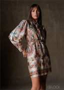 Collared Long Sleeve Shirt Dress - 191225