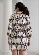 High Neck Printed Mini Dress - 090625