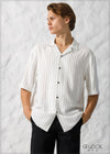 Striped Revere Collar Shirt - 280324 - 01