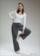 Cargo Style Tie-In Ankle Pant - 270925