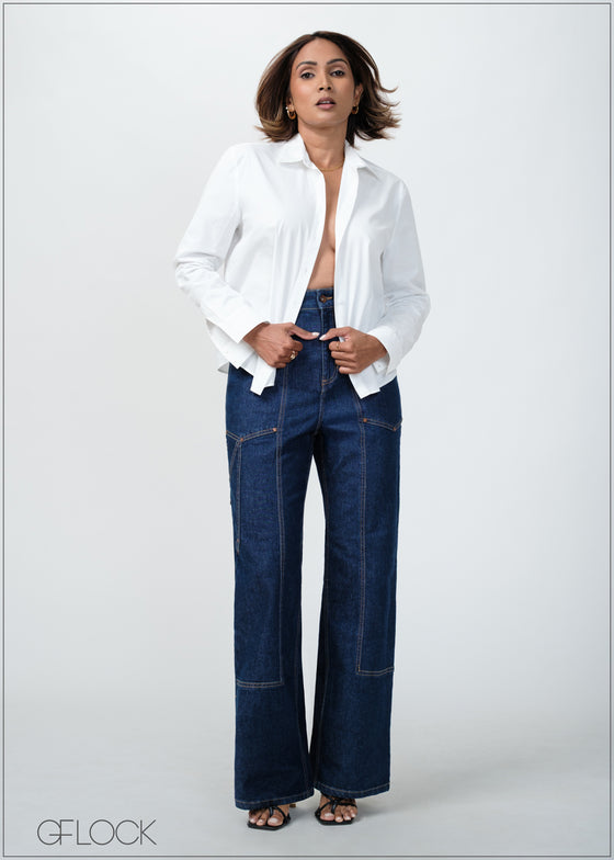 Pocket Detail Jean - Short Length - 090425