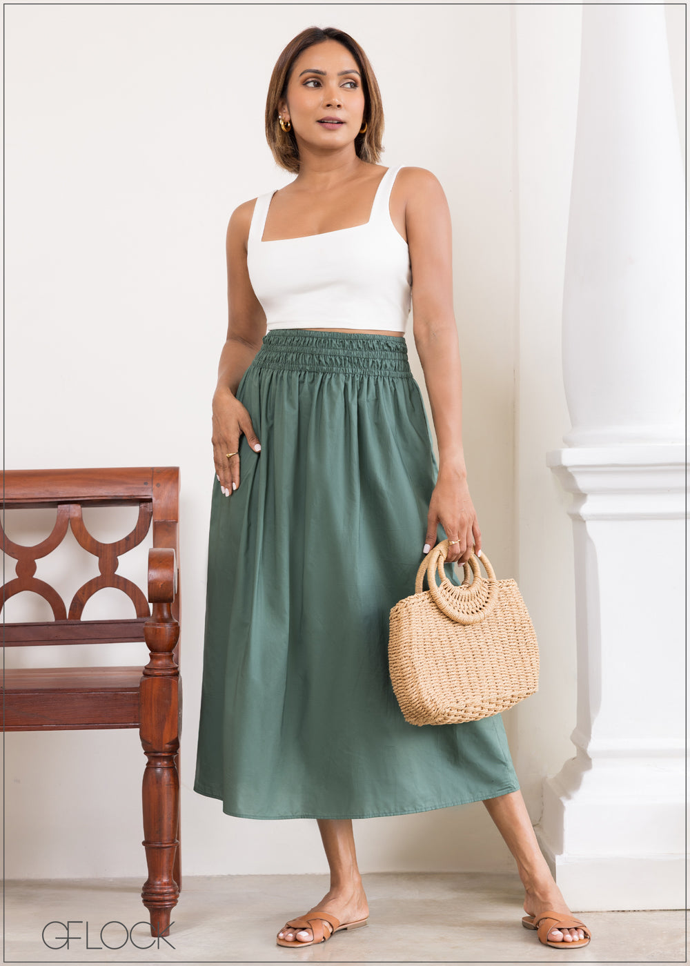 Elastic Detailed Skirt - 230525