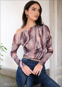 Tie Dye One Shoulder Top - 040425