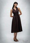 V-Neck Midi Dress - 030426