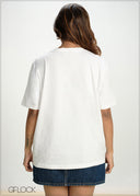 Cutwork Embroidered Tee - 130826