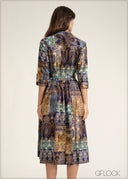 Printed Shirt Dress - 030826