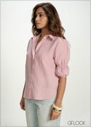 Textured Button-Down Top - 130826