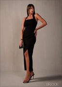 Sleeveless Halter Neck Maxi Dress - 160326