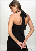 Strap Detailed Ruched Maxi Dress - 090226