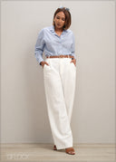 Oversized Full Sleeve Stripe Shirt - 300625