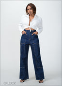 Pocket Detail Jean - Short Length - 090425