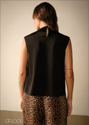 Sleeveless High Neck Cowl Top - 271125