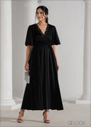 Butterfly Sleeve Maxi Dress - 090625