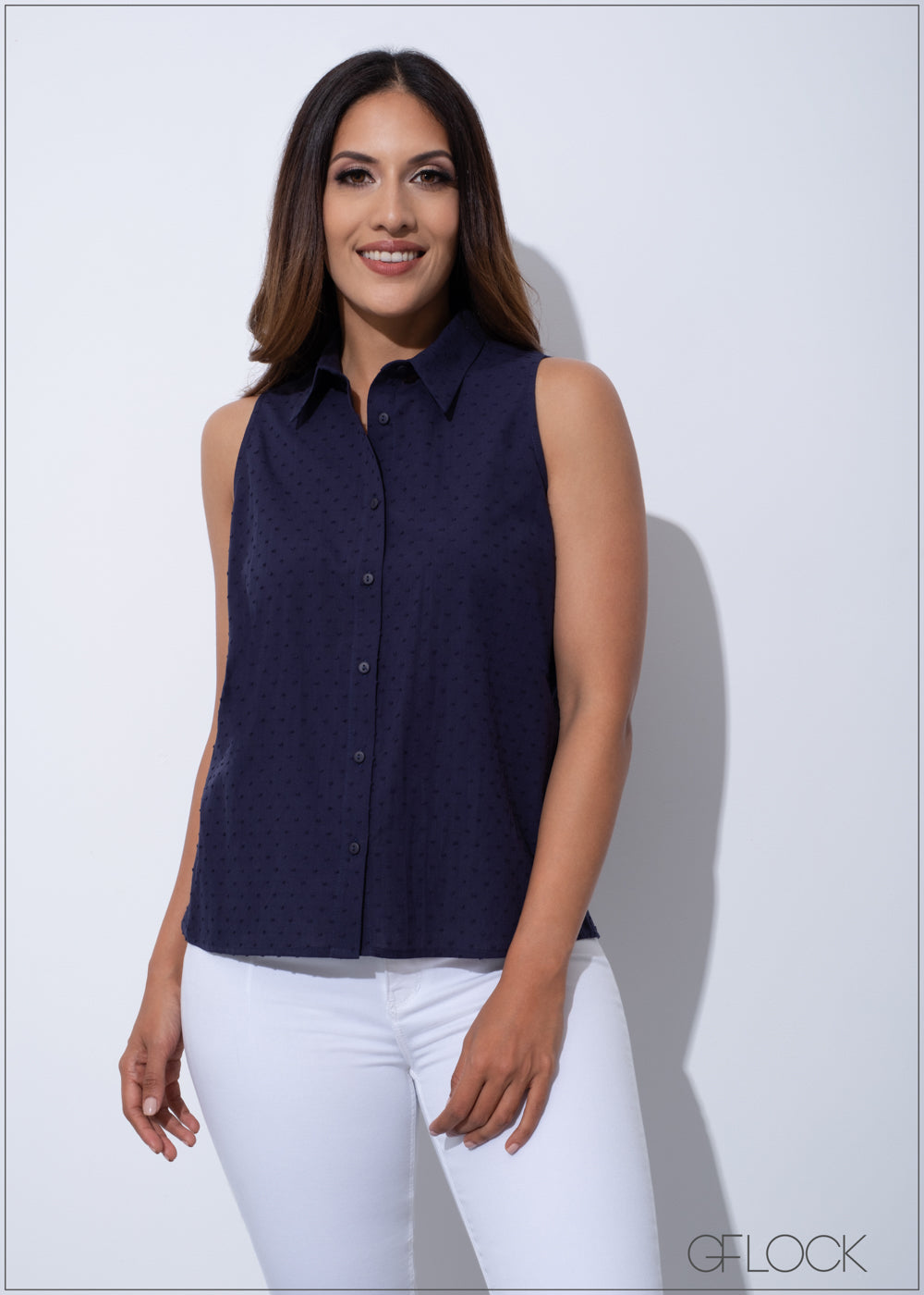 Sleeveless Swiss Dot Top - 120523