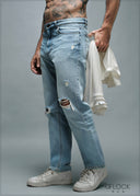 Straight Fit Ribbed Jeans - Long Length - 010925