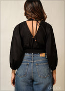 Long Sleeve V-Neck Top - 300326