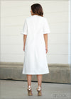 Short Sleeved Side Slit Dress - 210723