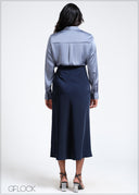 Satin Midi Skirt - 260525