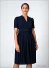 Pleated Midi Dress - 020924