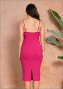 Tie Front Cami Bodycon Dress - 021224