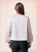 Cowl Neck Long Sleeve Top - 160525