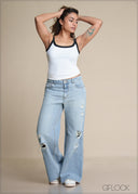 Contrast Detailed Tank Top - 180825