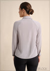 Long Sleeve Shirt With Ruffles At Front - 110324