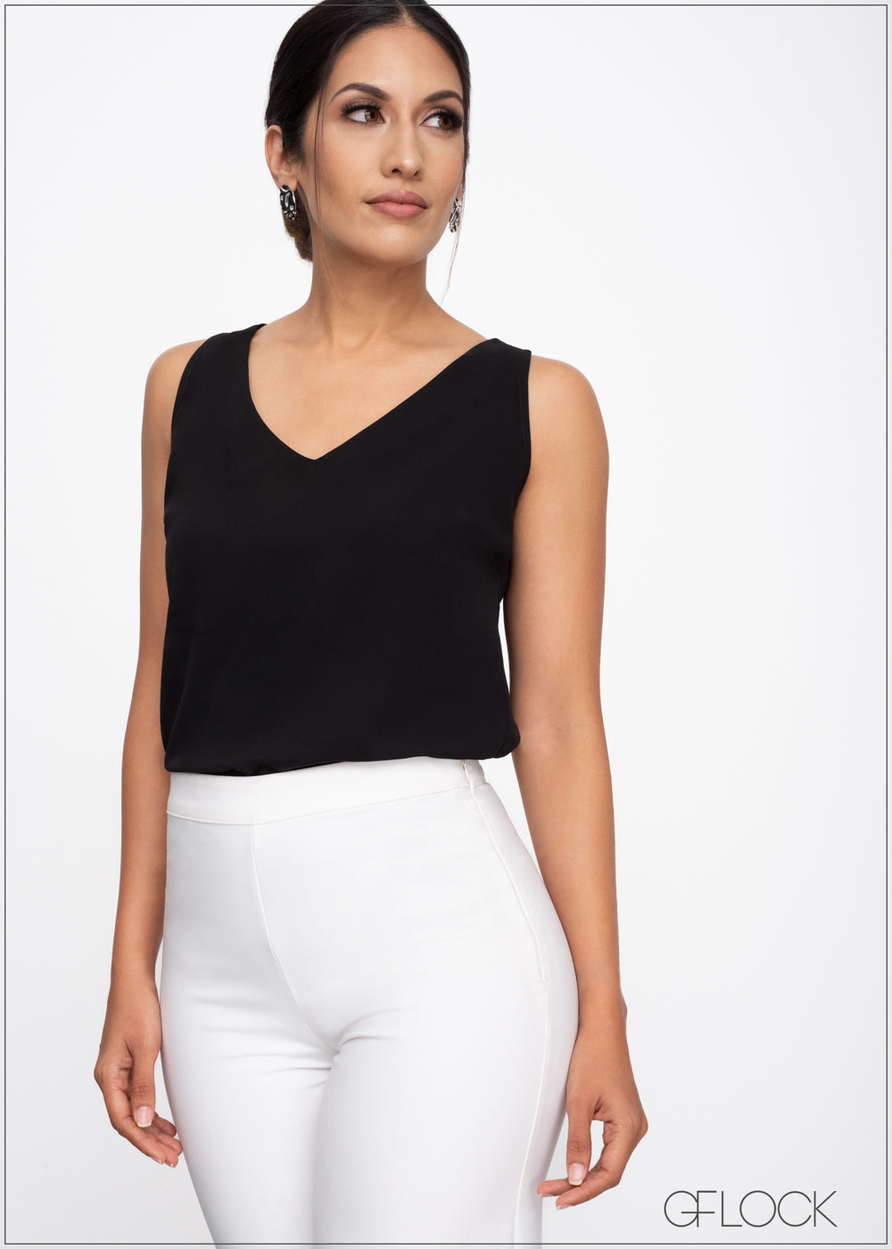 Sleeveless V-Neck Top - 290523