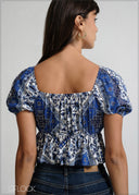 Puff Sleeve Crop Top - 270426