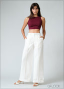High Waist Pintuck Pant - 260626