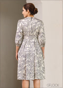 Puff Sleeve Midi Dress - 251023