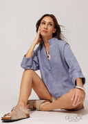 Linen Deep V-Neck Top - 120826