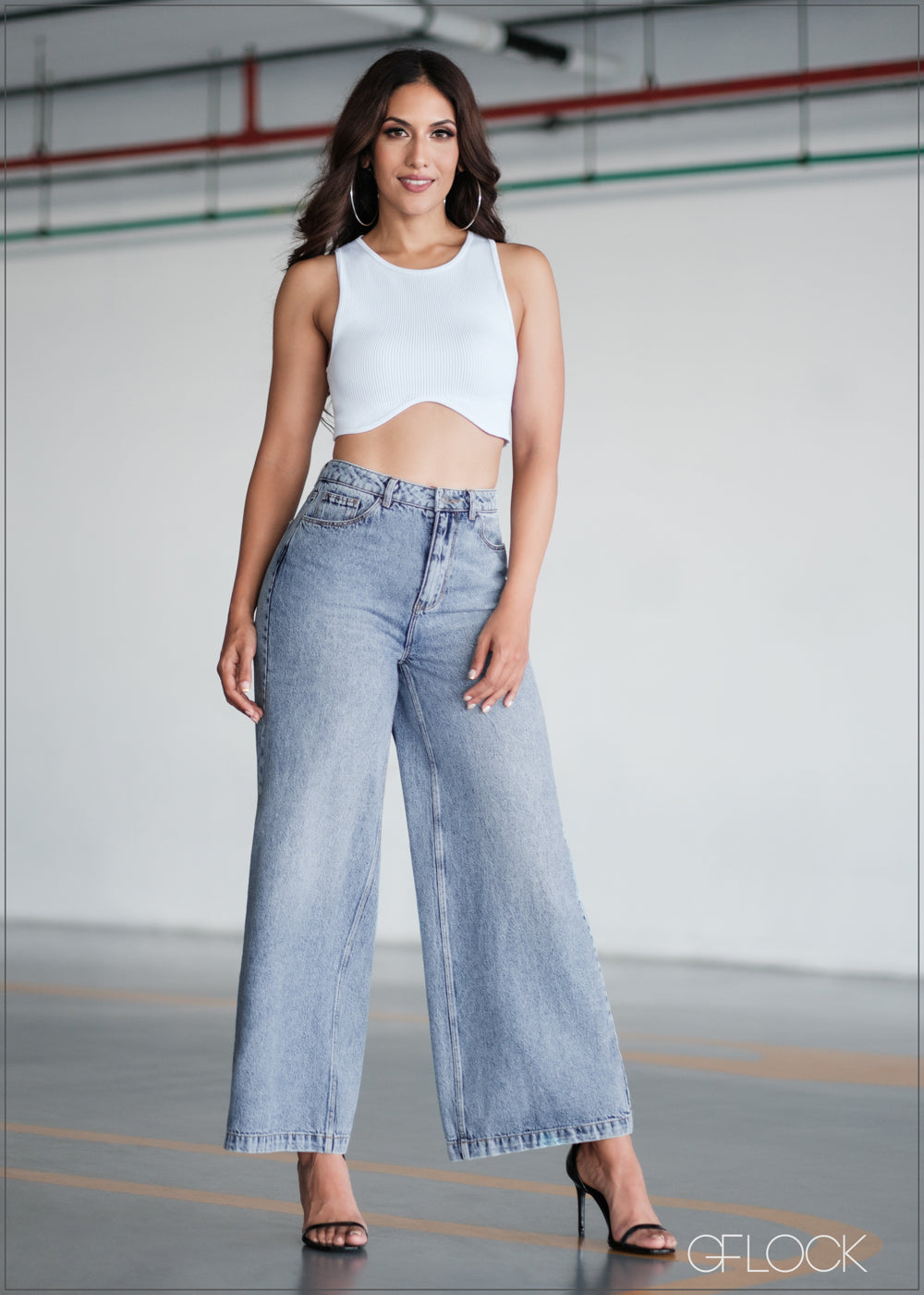 Moon Wash Wide Leg Jean - 201023