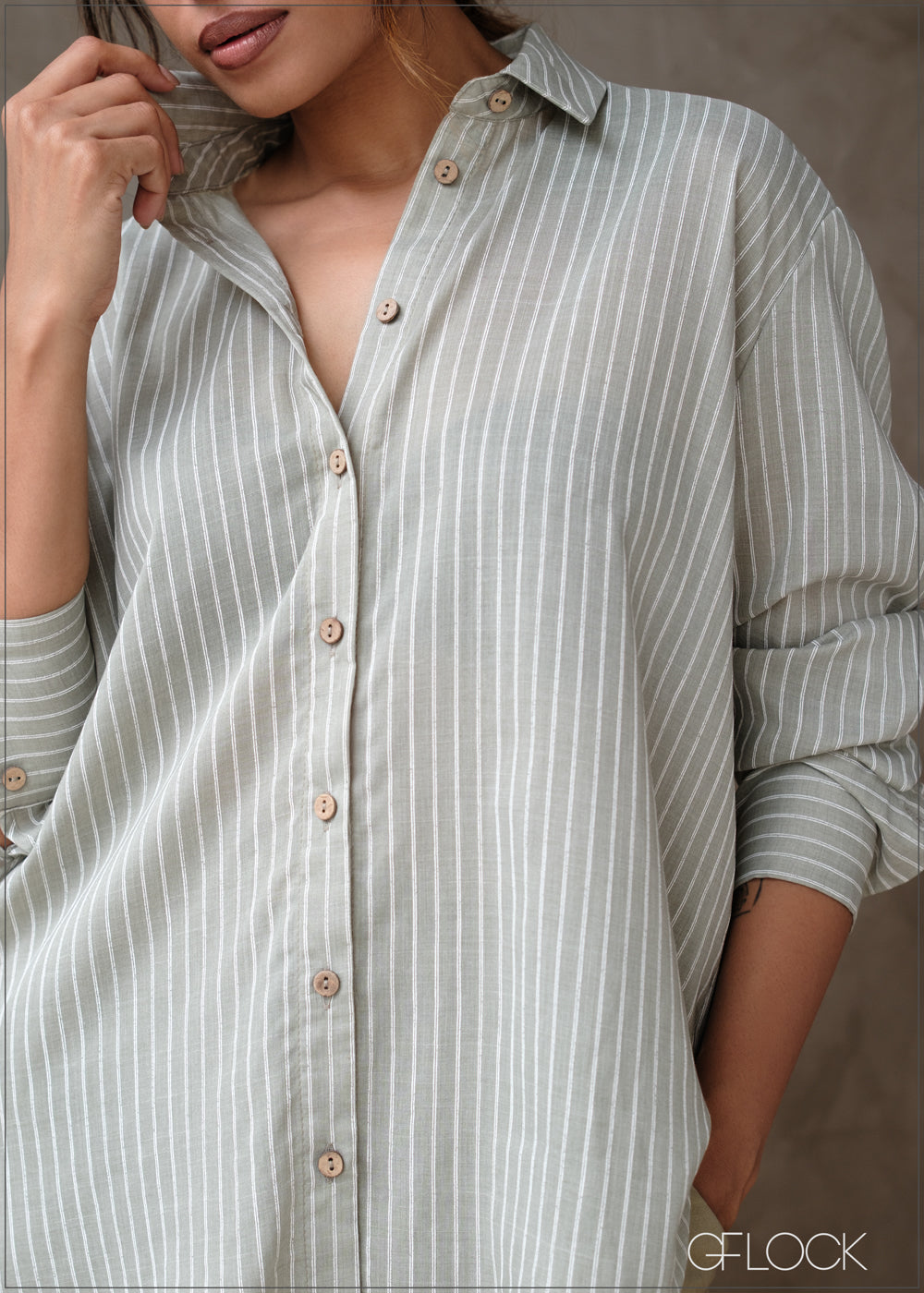 Oversized Stripe Shirt - 131025