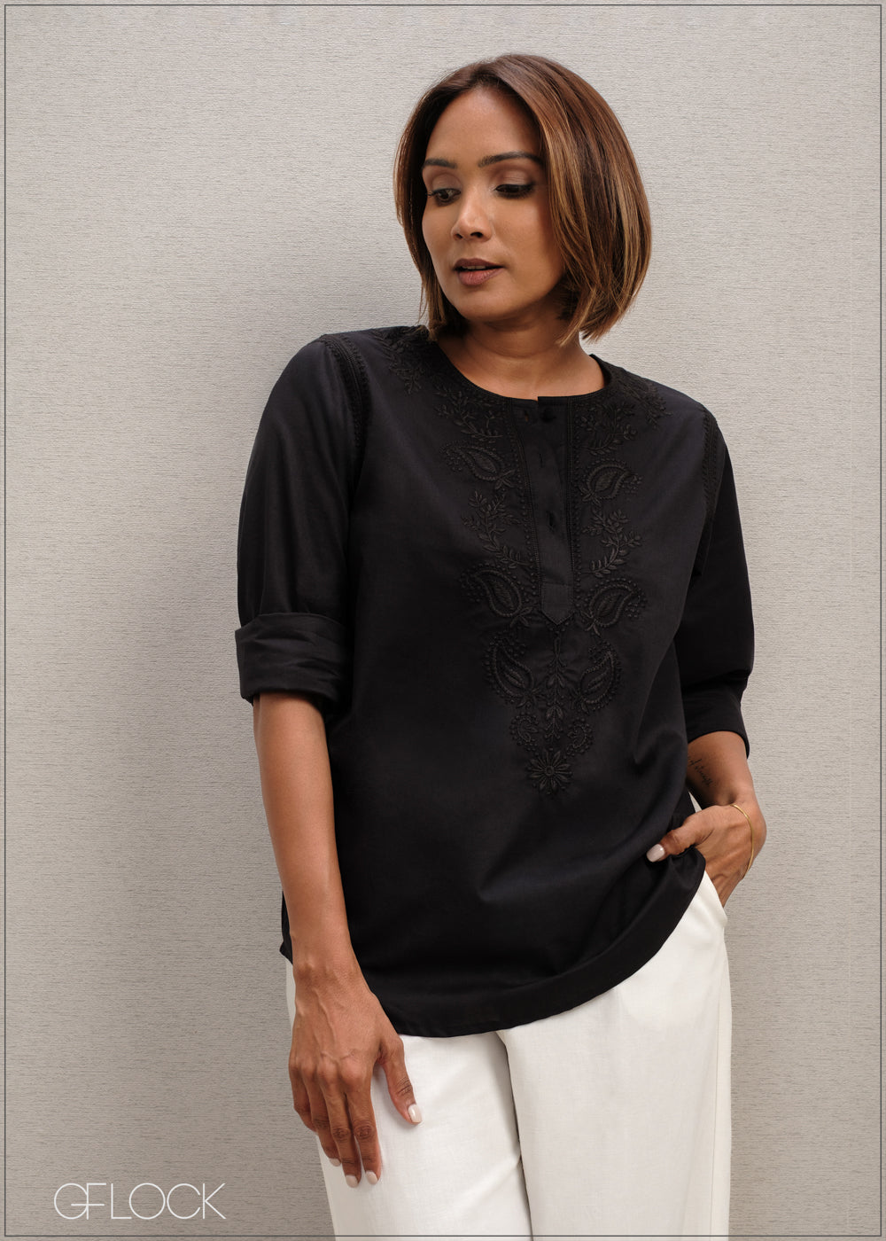 Embroidered Short Kurta Top - 300625