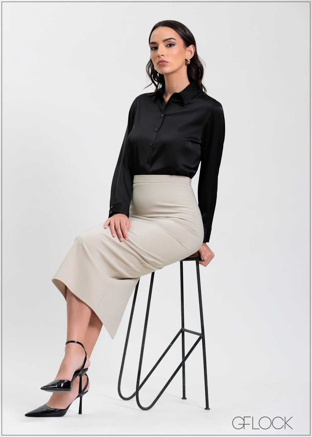 Long Sleeve Satin Shirt - 310325