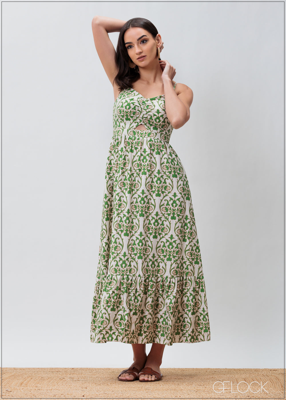 Strappy Printed Dress - 070425