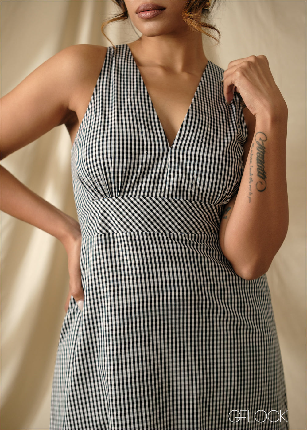 Gingham Midi Dress - 290925