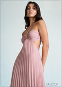 Pleated Bustier Detail Maxi Dress - 170726