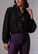 Lace Detail Full Sleeve Shirt - 300525