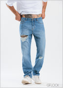 Straight Leg Ripped Jean - Long Length - 250625