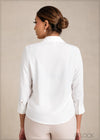 Three Quarter Sleeve Shirt With Lace Trim - 281223