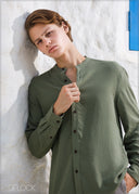 Chinese Collar Long Sleeve Shirt - 200224
