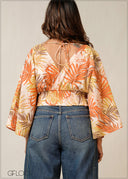 Printed Volume Sleeve Top - 300326