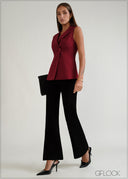 Sleeveless Belt Detailed Blazer - 070926