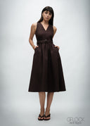 V-Neck Midi Dress - 030426