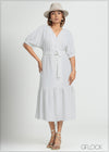 V-Neck Maxi Dress - 090725