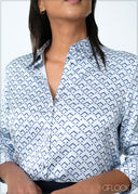 Printed Long Sleeve Shirt - 200625