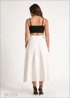 High Waisted Flared Midi Skirt - 230924